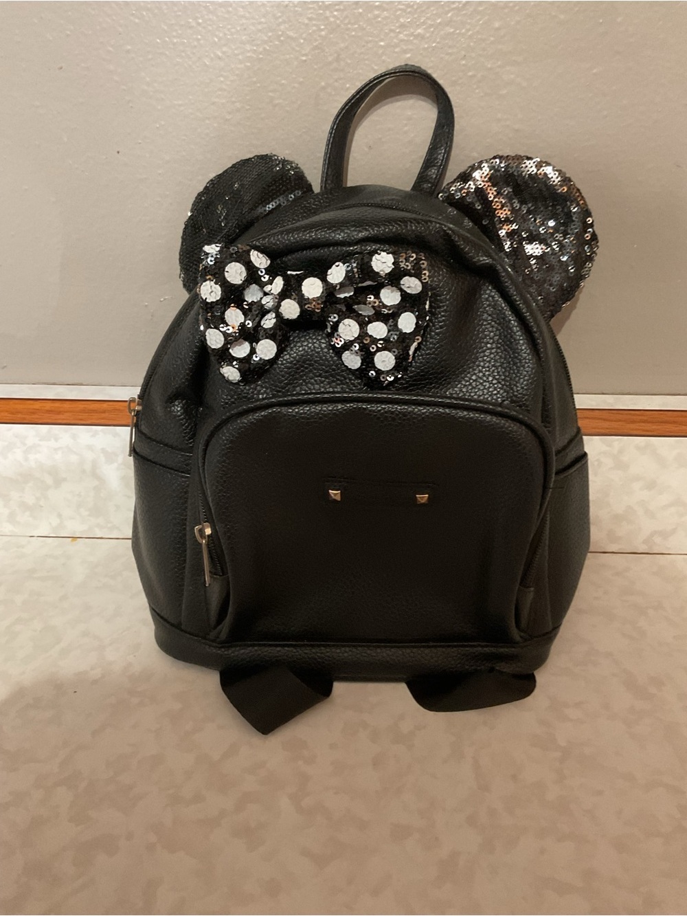 Disney Black Sequin Ear Mini Backpack